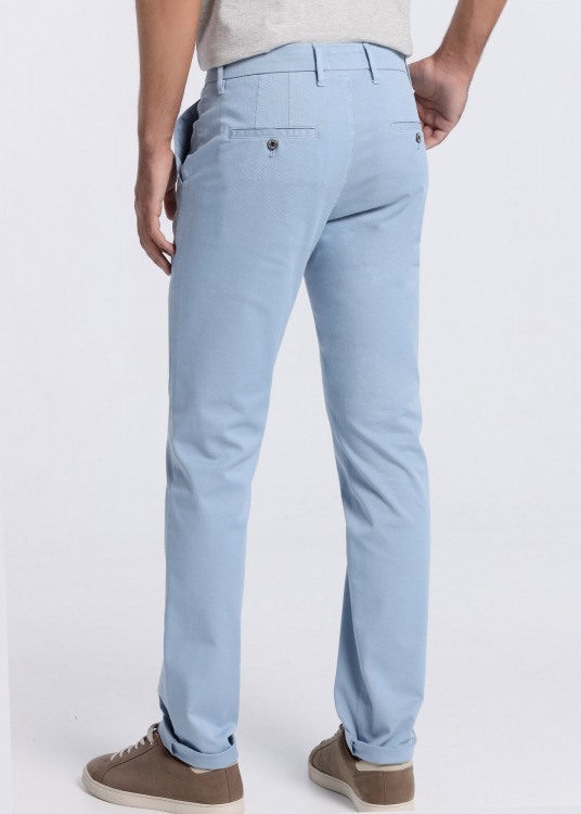 Pantalon Chino Couleur Satin Spandex | Bleu clair