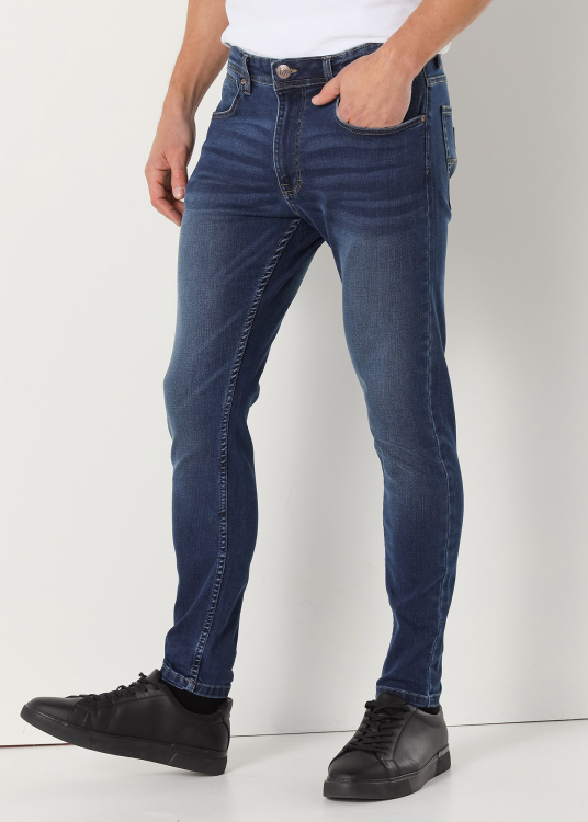 Jeans Taille Moyenne | Skinny Fit | Taille en pouces | Bleu