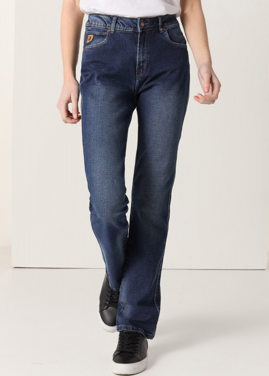 Jeans Straight Fit |Taille Basse | Taille en pouces | Bleu