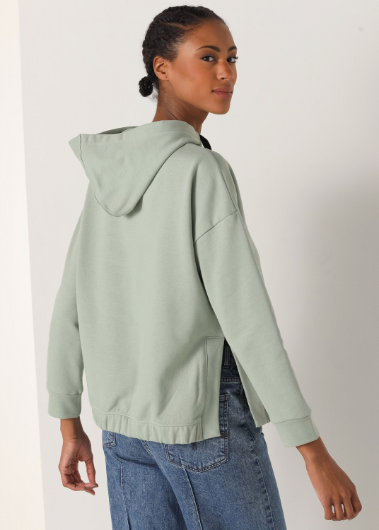 Sweat-shirt avec capuche avec ouverture latéral Graphique Glitter Lois | Vert