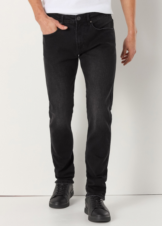 Jean Taille Moyenne  | Regular Fit | Taille en pouces | Noir