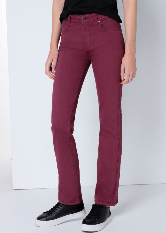 Pantalon de couleur | Boîte basse - droite | Bordeaux