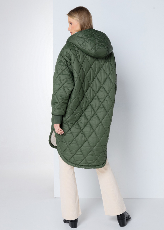 Manteau matelassé avec capuche | Vert