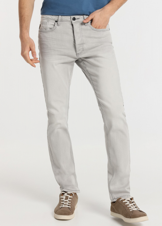 Jeans Coupe Slim - Taille Moyenne lavage gris acid  |Tailles en pouces | Gris