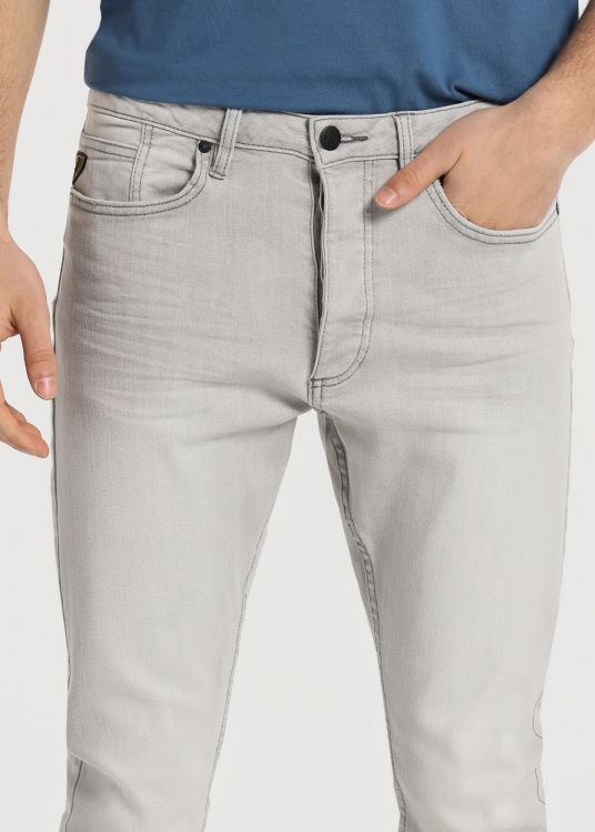 Jeans Coupe Slim - Taille Moyenne lavage gris acid  |Tailles en pouces