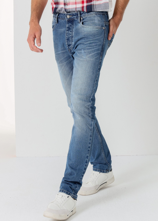 Jeans Coupe Slim - Taille Moyenne premium Lavage Médium |Tailles en pouces