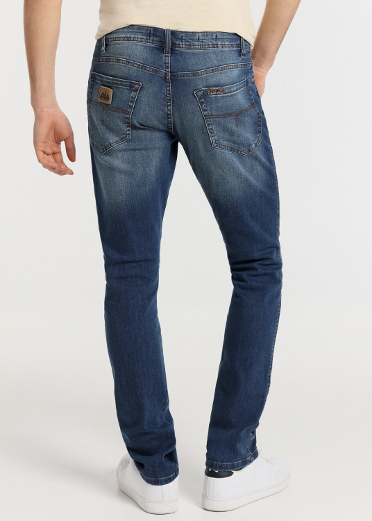 Jeans Coupe Régulière - Taille Moyenne cinq poches |Tailles en pouces | Bleu