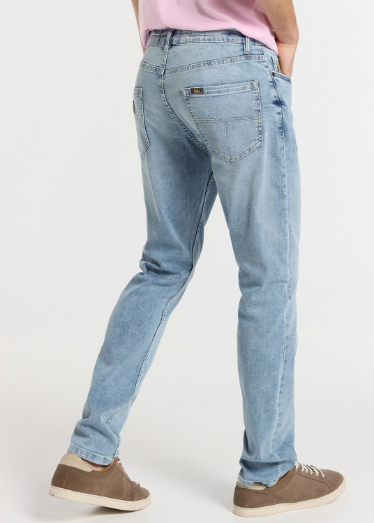 Jeans Coupe Slim - Taille Moyenne tissu towel denim  |Tailles en pouces | Bleu
