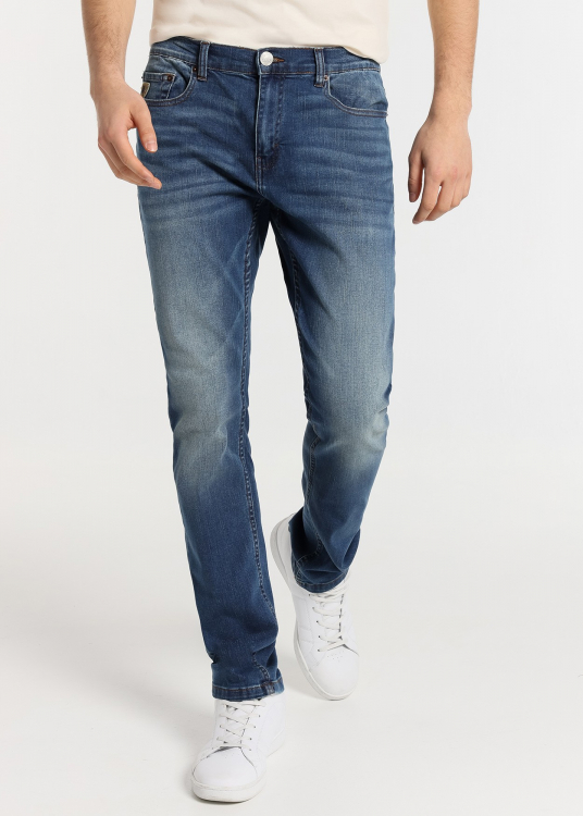 Jeans Coupe Slim - Taille Moyenne tissu towel denim  |Tailles en pouces