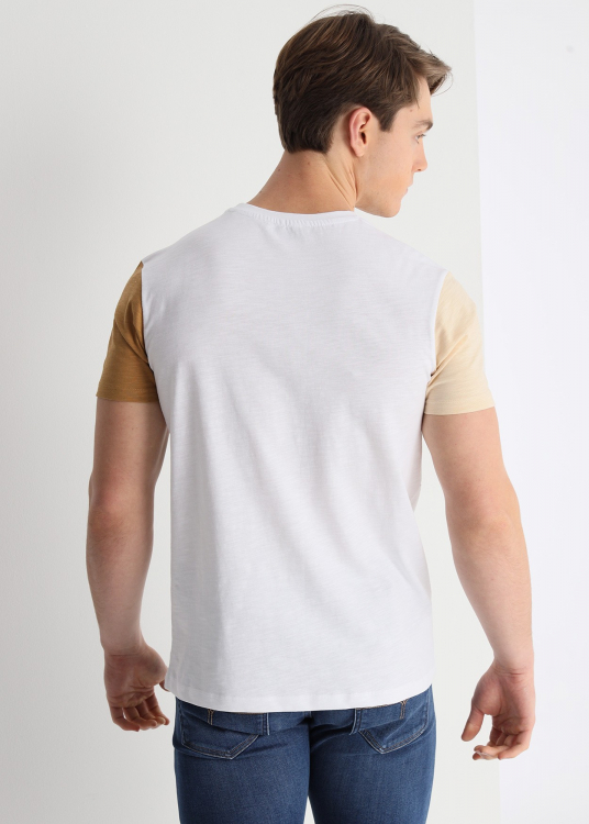 T-Shirt manche courte contrast  Graphique Vintage | Blanc