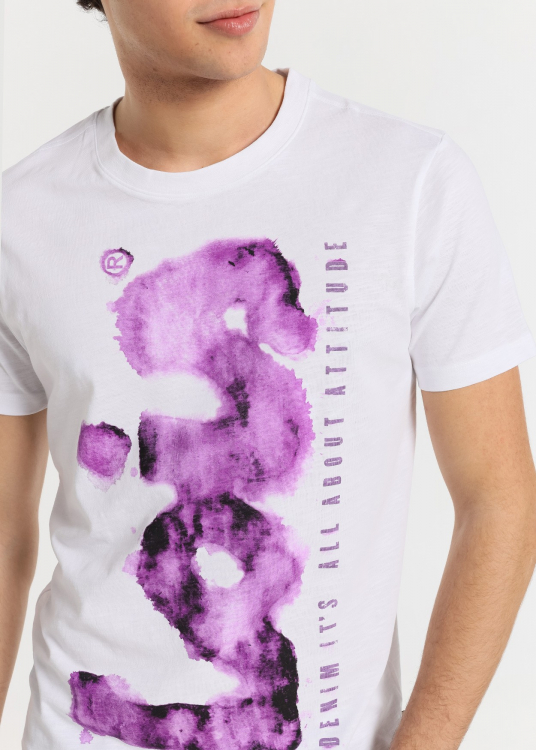 T-Shirt manche courte avec imprimé LOIS graffiti | Blanc