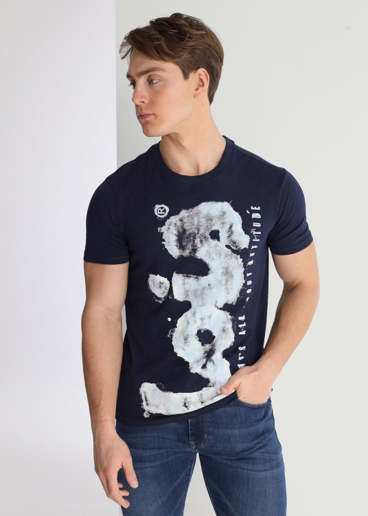 T-Shirt manche courte avec imprimé LOIS graffiti | Bleu