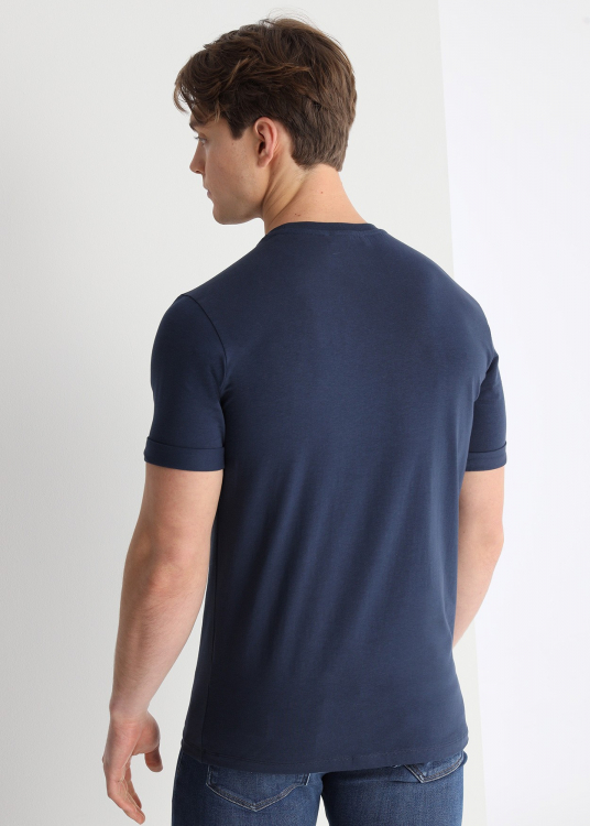 T-Shirt manche courte Brodé patch | Bleu