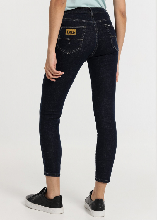 Jeans Coupe Taille haute skinny ankle  Medium rise - Brut |Tailles en pouces | Noir