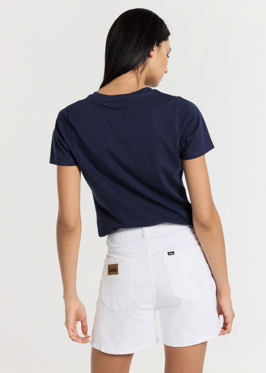 Short Coloré Coupe Mom - Taille haute 5 poches  |Tailles en pouces | Blanc
