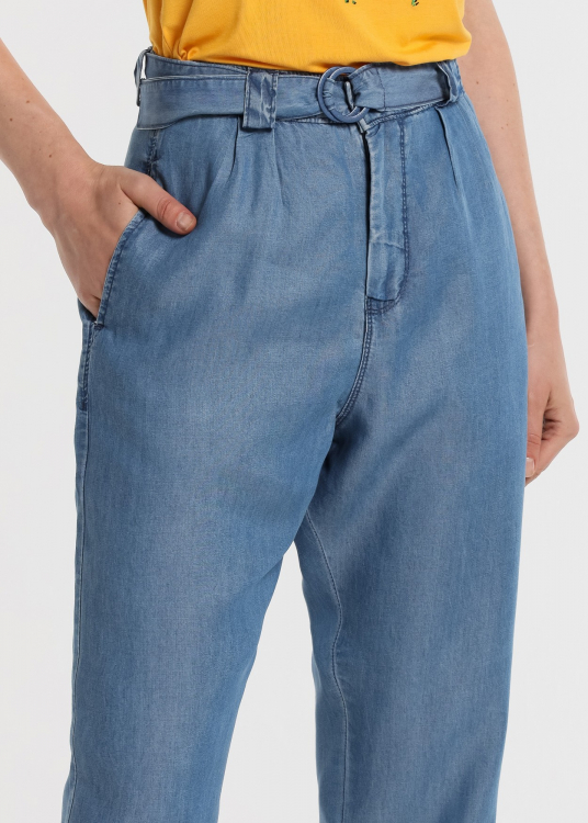 Pantalon tencel Coupe ballon - high rise |Tailles en pouces