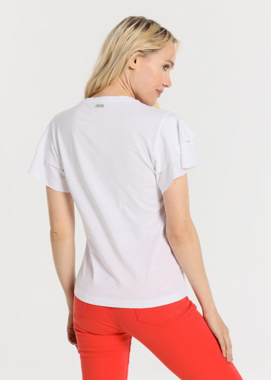 T-Shirt manche courte Graphique Fresh Mint Fruits en forme de coeur | Blanc