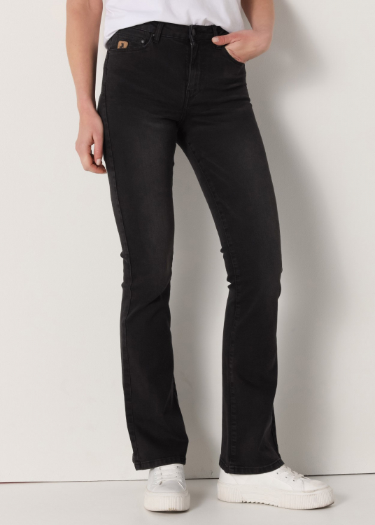 Jeans Taille Moyenne |Push up Coupe Évasé | Taille en pouces | Noir