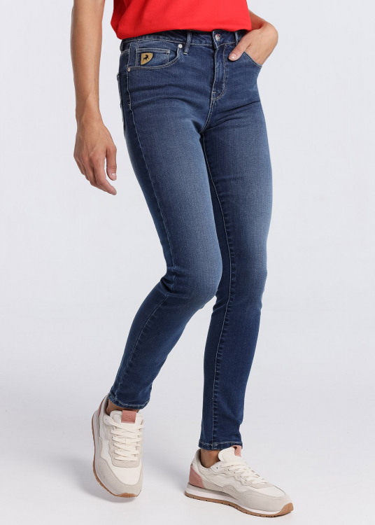 Jeans Skinny Taille basse élastiques Premium bleu | Bleu