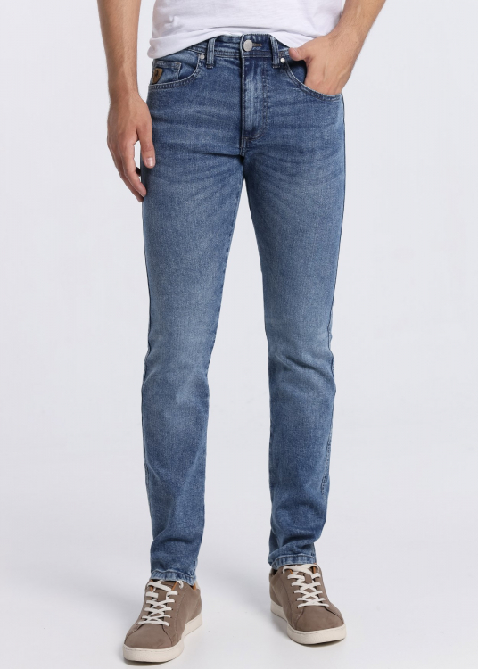 Jeans | Taille naturelle  - Regular Fit | Taille en pouces | Bleu