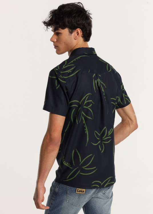 Chemise manche courte avec imprimé tropical