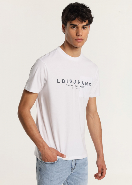 T-Shirt manche courte Graphique Essential avec poche | Blanc