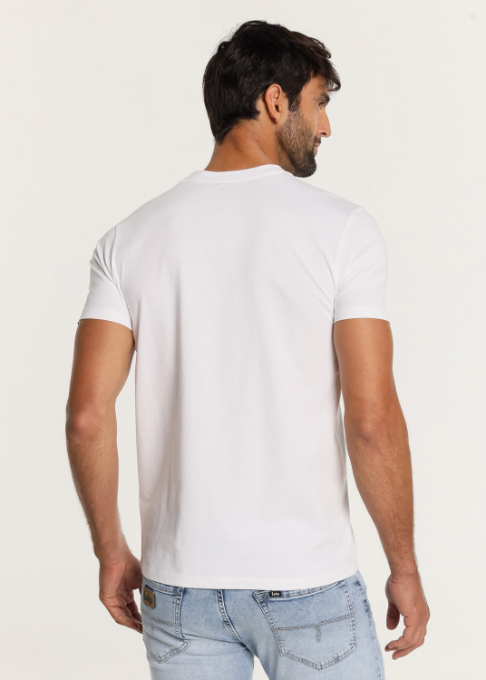 T-Shirt manche courte avec Graphique patchwork | Blanc
