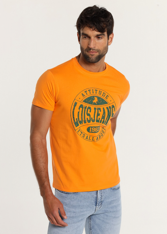 T-Shirt manche courte avec Graphique craquelé | Orange