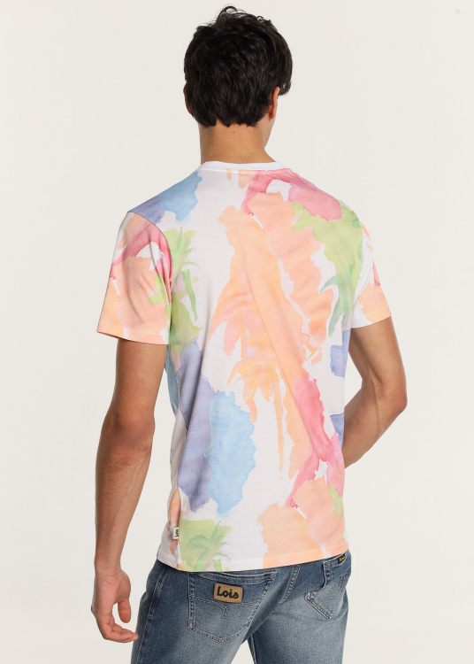 T-Shirt manche courte imprimé aquarelle avec logo