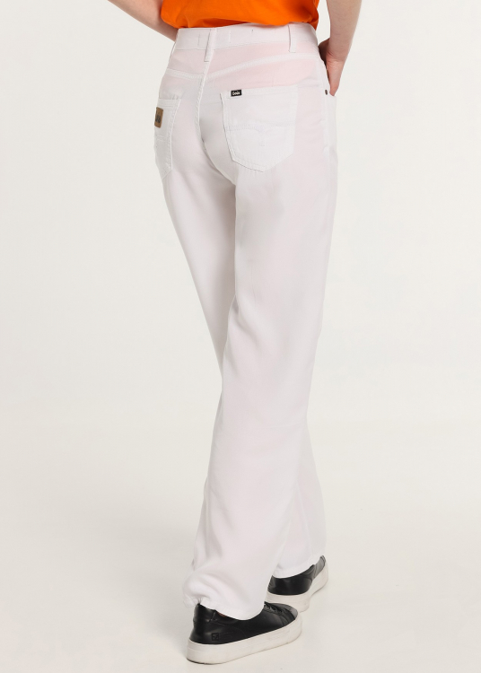 Pantalon Couloré Coupe Droite - Taille haute tissu Tencel |Tailles en pouces | Blanc