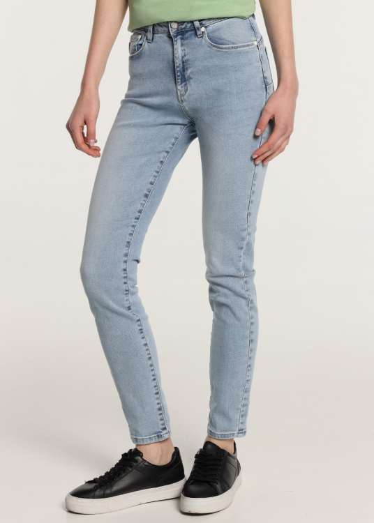 Jeans push up Coupe Skinny- Taille basse Clair délavé |Tailles en pouces | Bleu