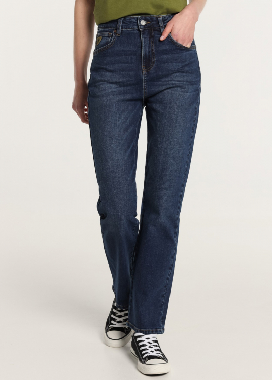 Jeans Coupe Droite - Taille haute Lavage Double Stone |Tailles en pouces