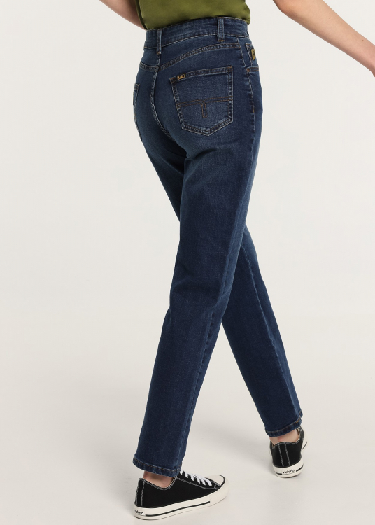 Jeans Coupe Droite - Taille haute Lavage Double Stone |Tailles en pouces | Bleu