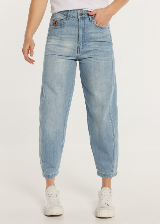 Jeans Coupe ballon - high rise |Tailles en pouces | Bleu