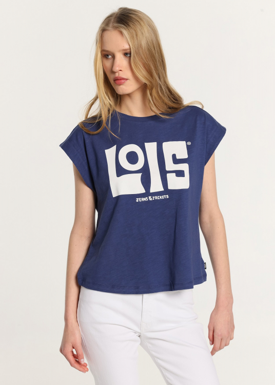 T-Shirt manche courte  avec Graphique modern craft Lois | Bleu