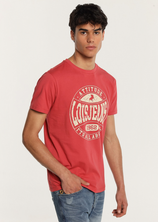 T-Shirt manche courte avec Graphique craquelé | Rouge